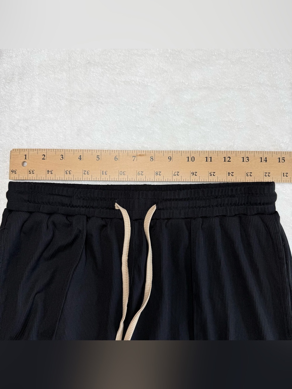 Cider Palazzo Pants Wide Leg Ribbed Pull On Black Womens Large - Picture 5 of 6